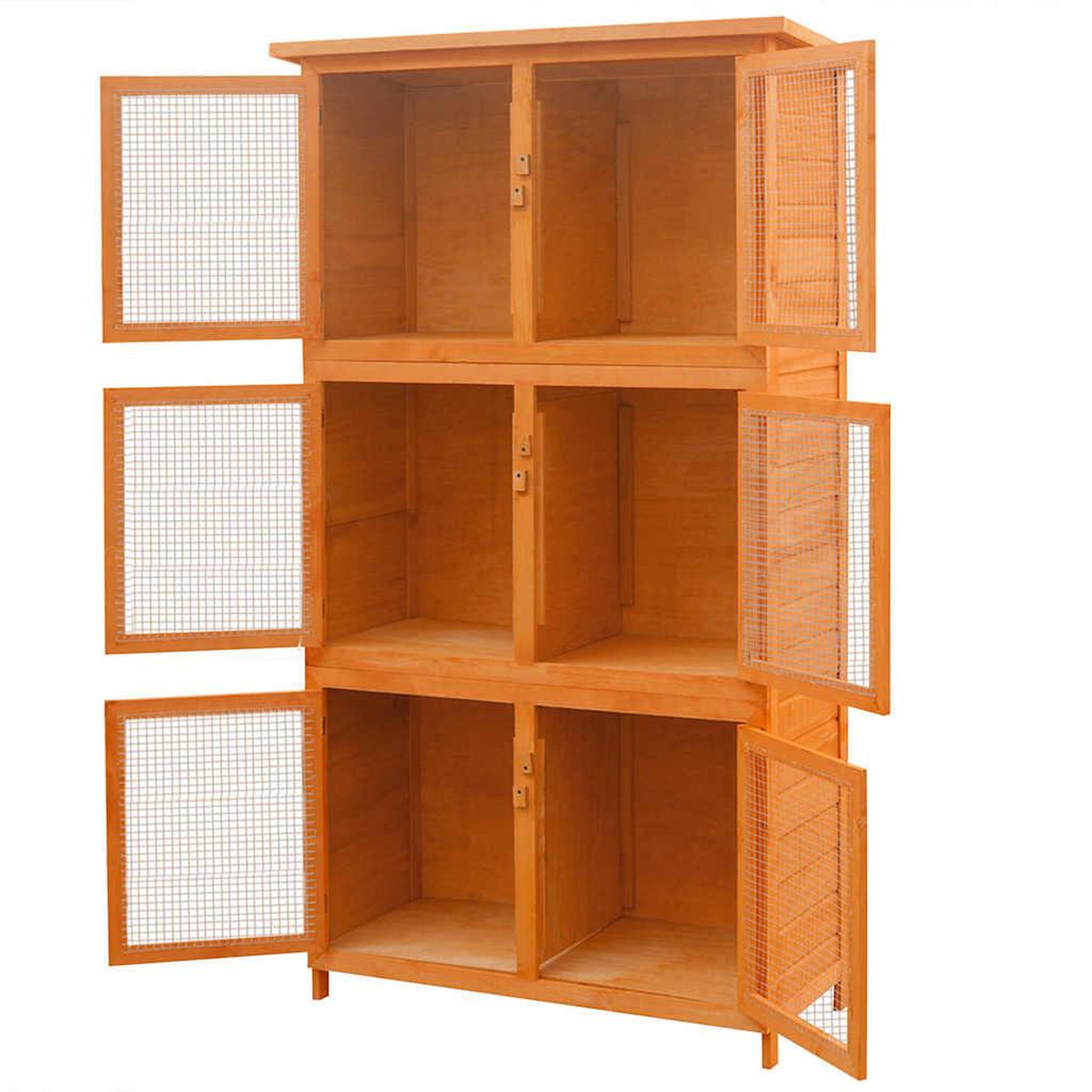 Voir la diapositive 3 : VIDAXL Cage pour animaux 6 compartiments bois