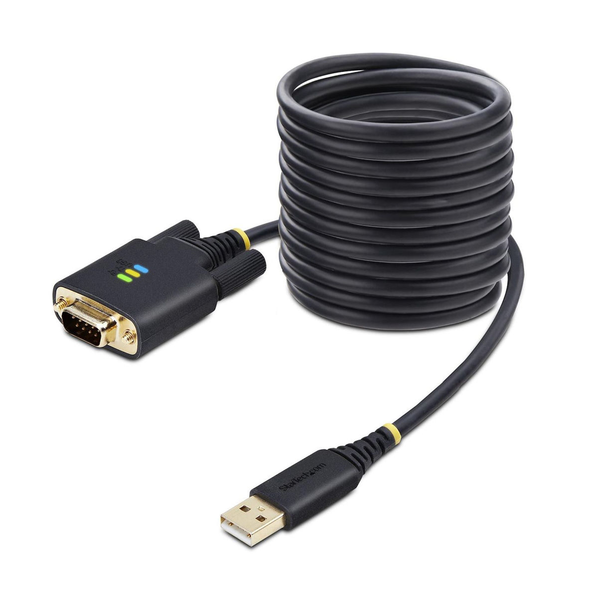 Startech StarTech.com Adaptateur USB vers Série de 3m - COM Rétention, Câble Adaptateur/Convertisseur USB RS232, Vis/Écrous Interchangeables, USB-A vers DB9 RS232, FTDI IC, Protection ESD, Windows/macOS/Linux