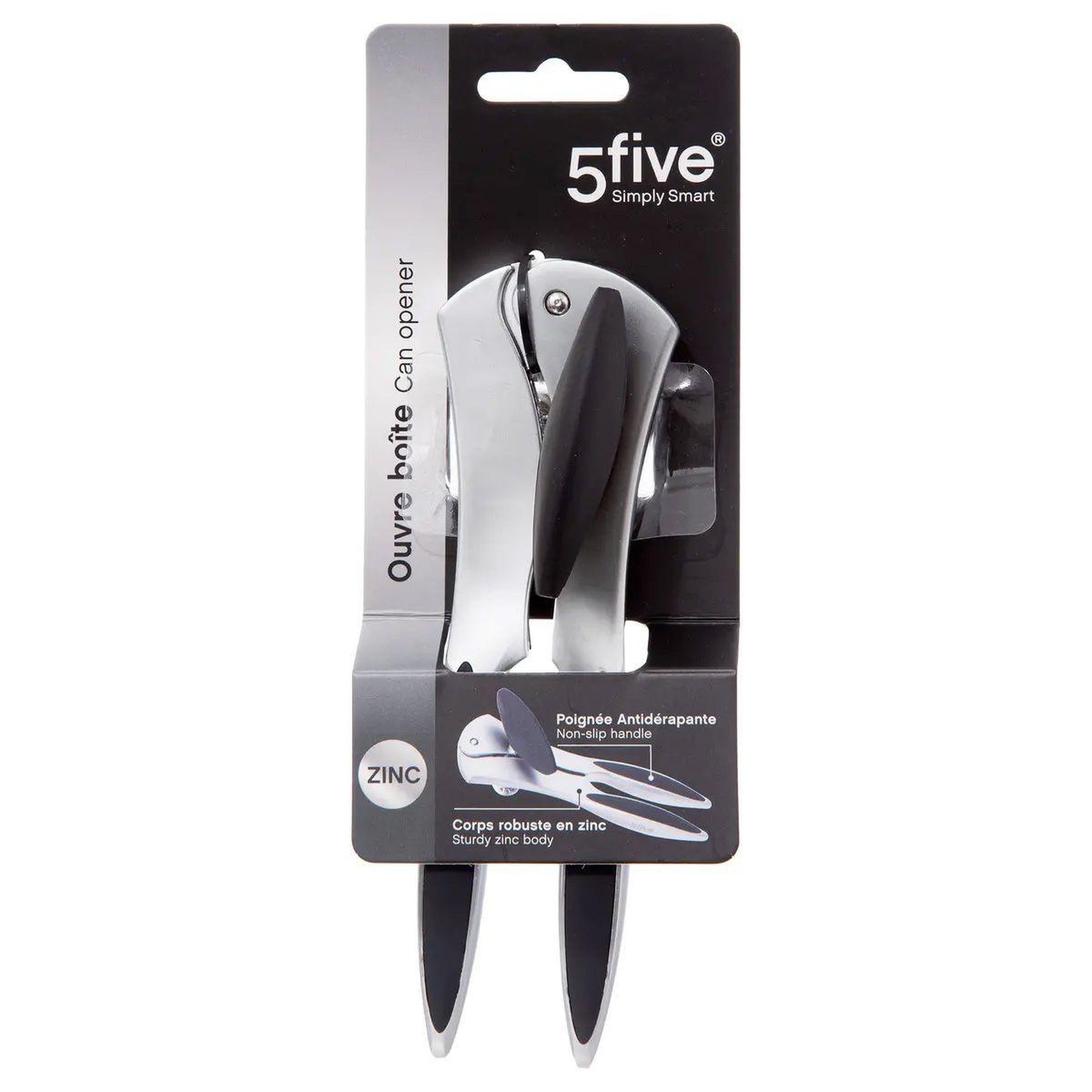 Voir la diapositive 5 : FIVE Ouvre-boîte antidérapant  zinc  17cm gris