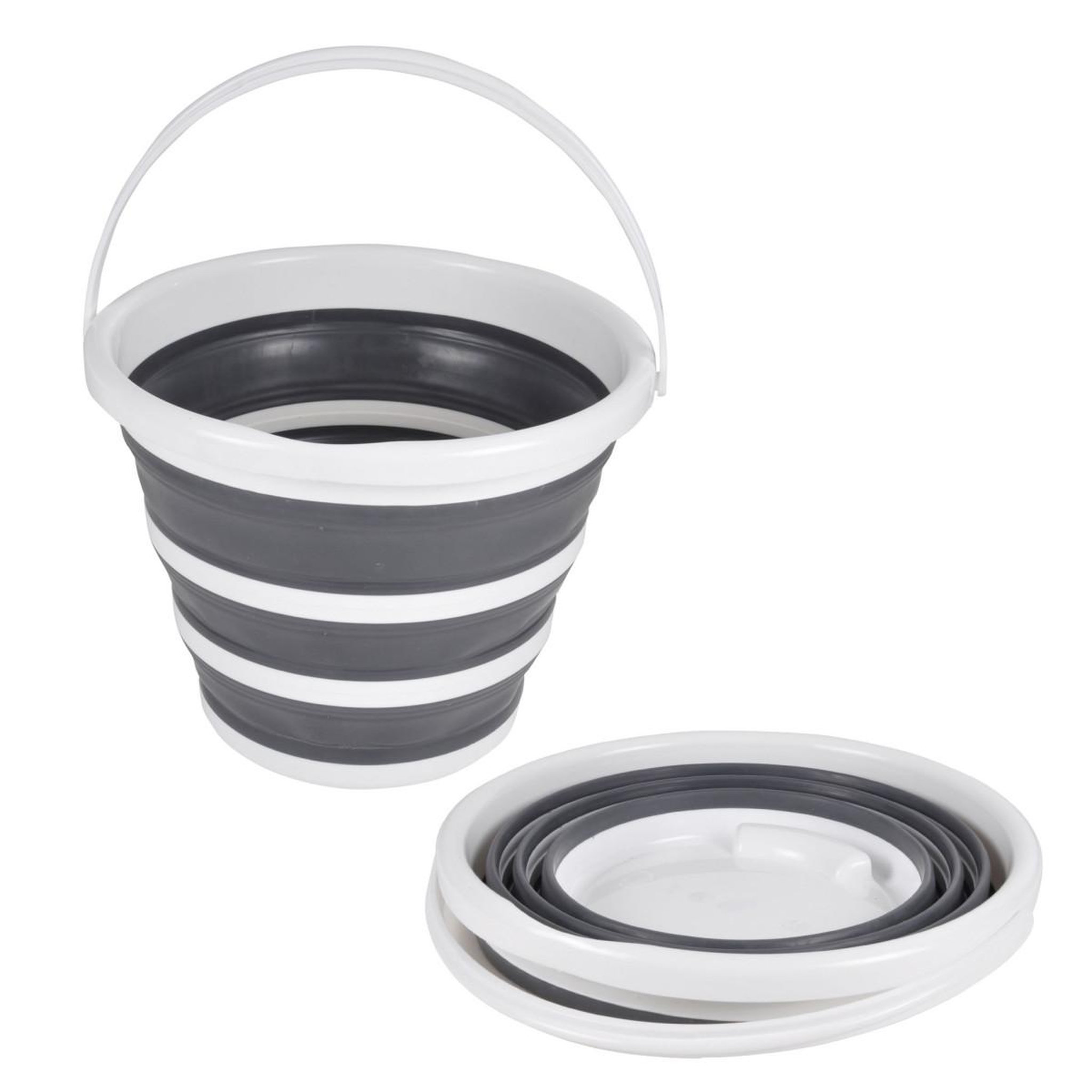 HOMEA Seau en silicone  rétractable  10l blanc & anthracite