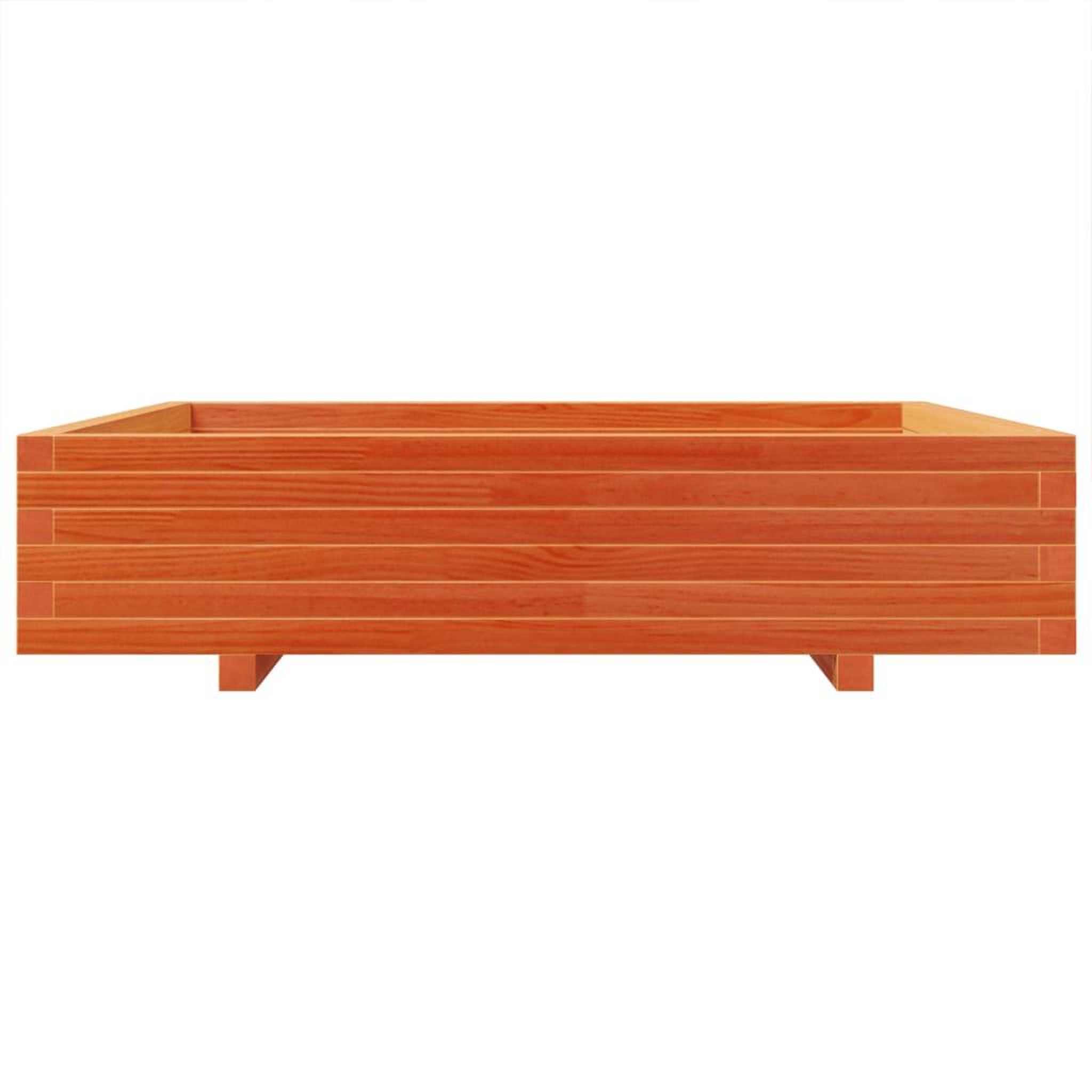 Voir la diapositive 5 : VIDAXL Jardiniere cire marron 110x110x26,5 cm bois de pin massif