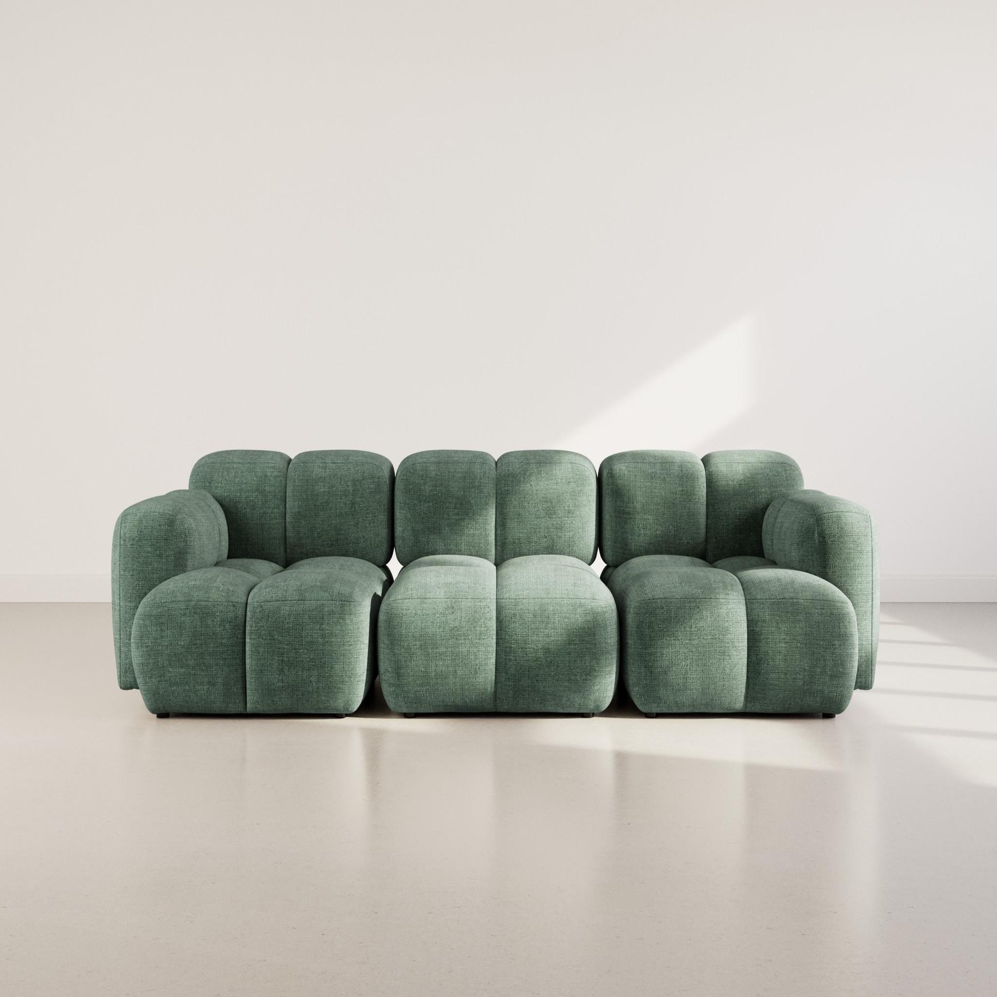 Voir la diapositive 2 : LISA DESIGN Grace - canapé modulable 3 places en velours texturé