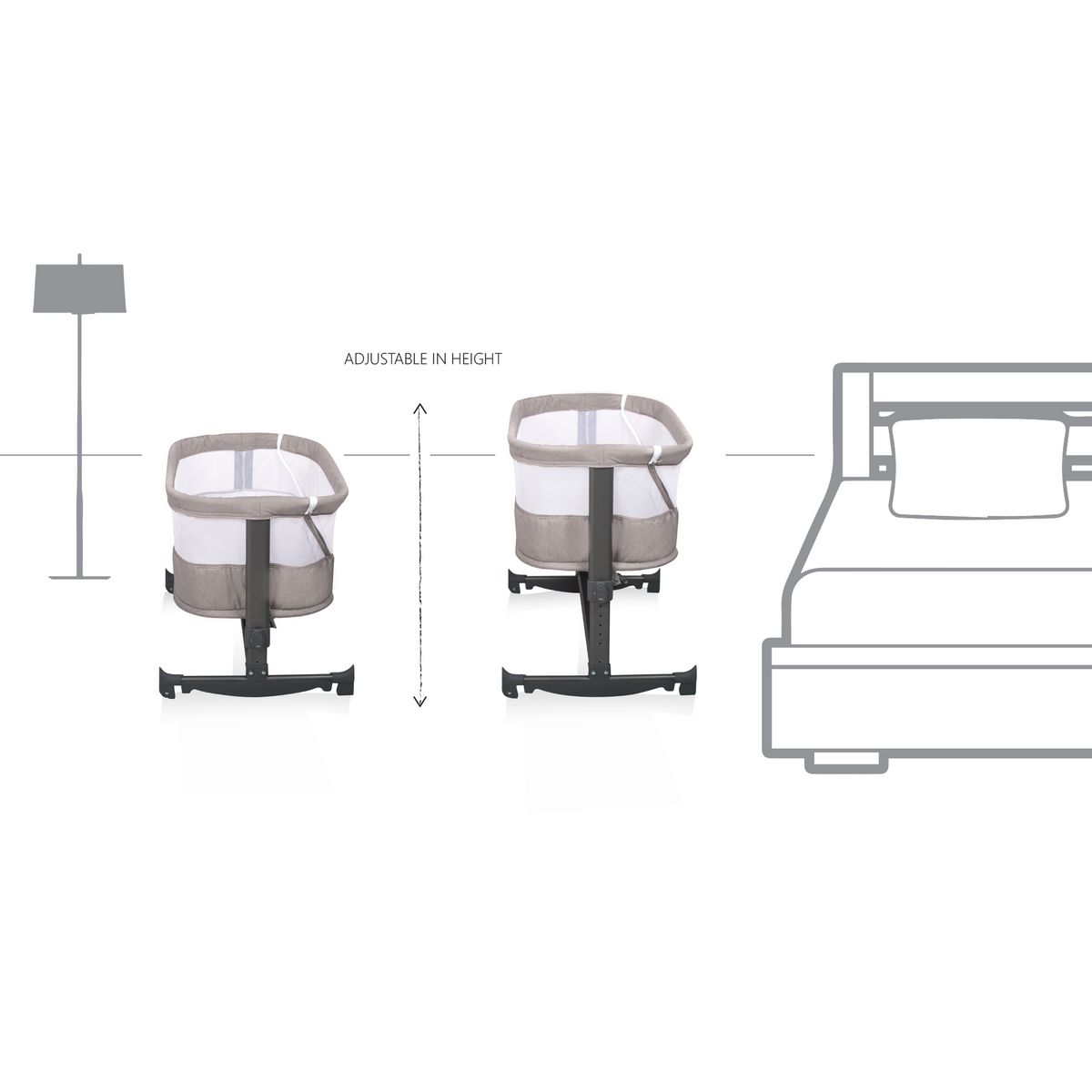 BANINNI Berceau balancelle cododo réglable beige Nesso