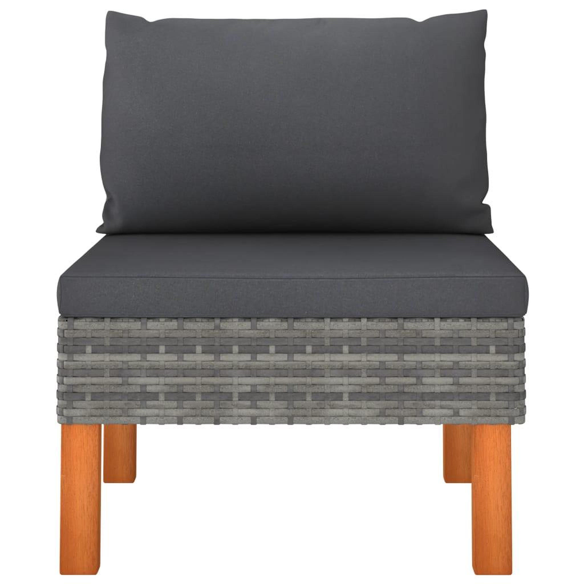 Voir la diapositive 2 : VIDAXL Canape central Resine tressee et bois d'eucalyptus massif
