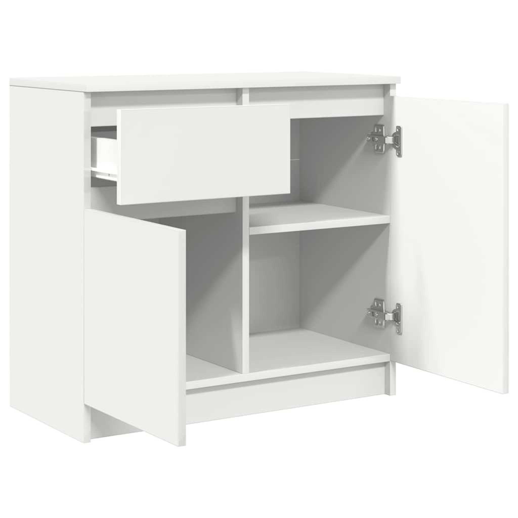 Voir la diapositive 5 : VIDAXL Buffet avec tiroir blanc 71x35x65 cm bois d'ingenierie