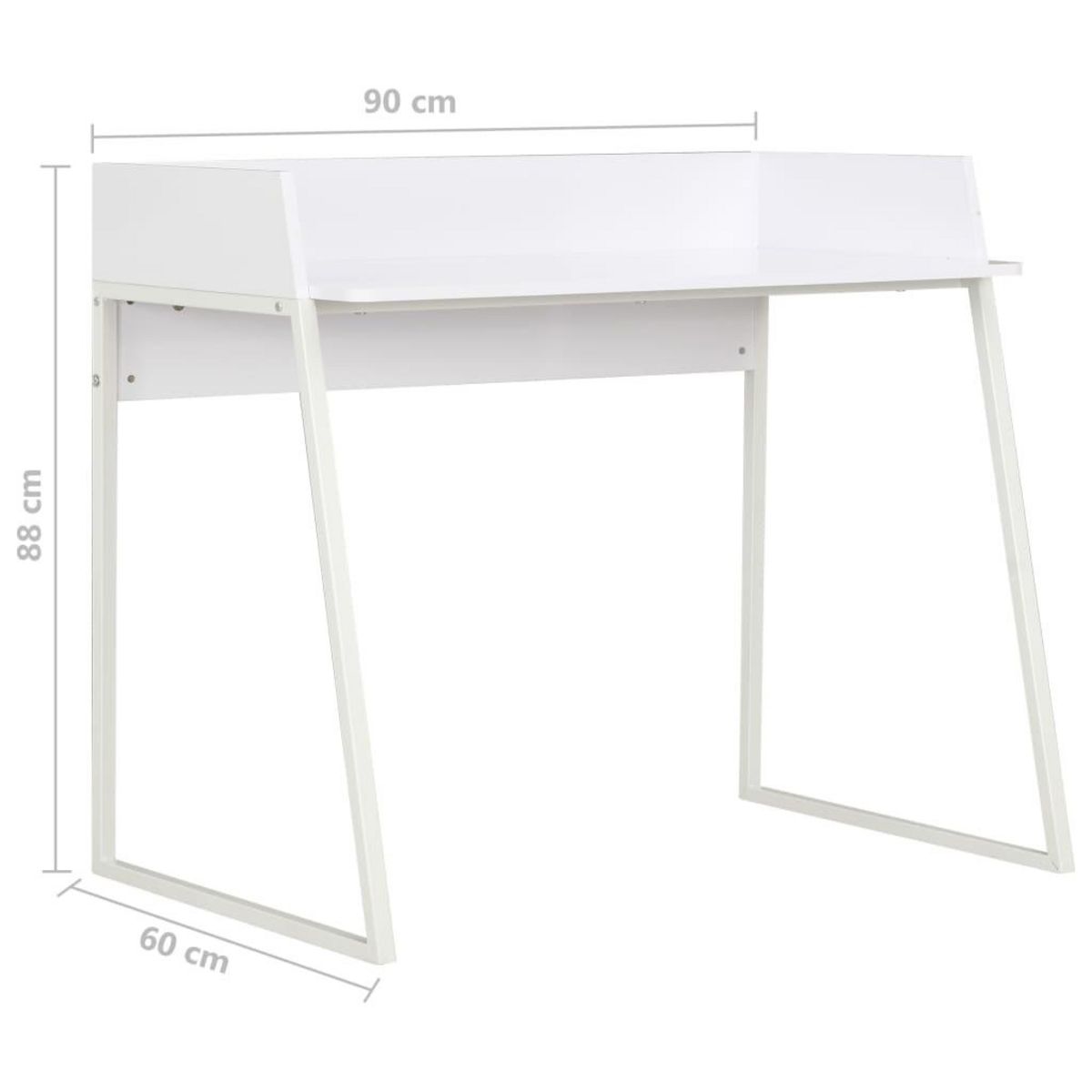 VIDAXL Bureau Blanc 90x60x88 cm