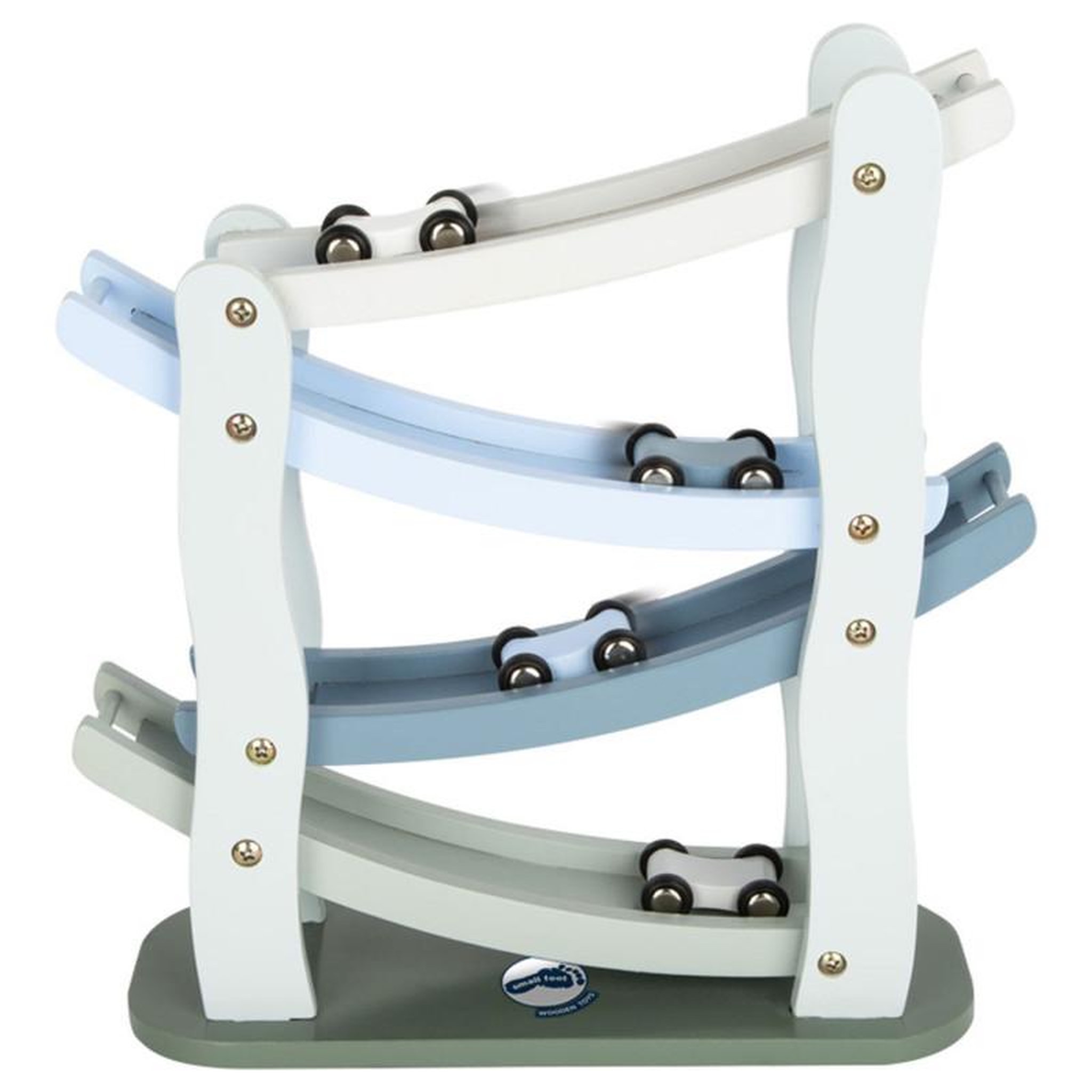 SMALL FOOT Small Foot - Wooden Car Track Blue with 4 Cars 11651