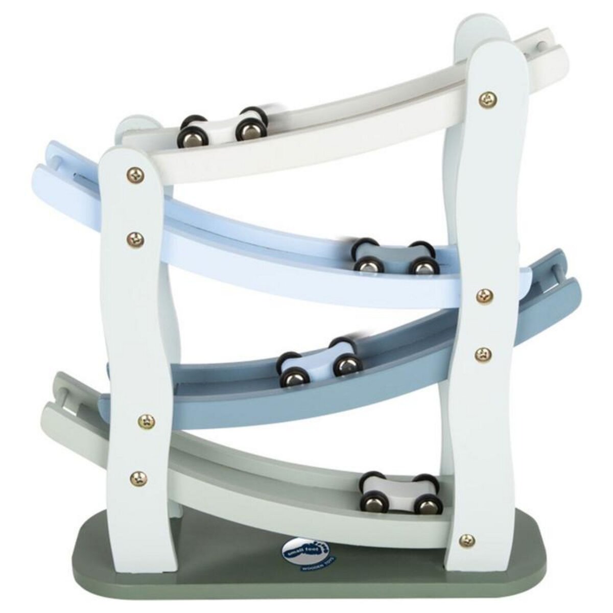 SMALL FOOT Small Foot - Wooden Car Track Blue with 4 Cars 11651