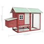Voir la diapositive 6 : VIDAXL Poulailler Rouge 170x81x110 cm Bois de pin massif et sapin