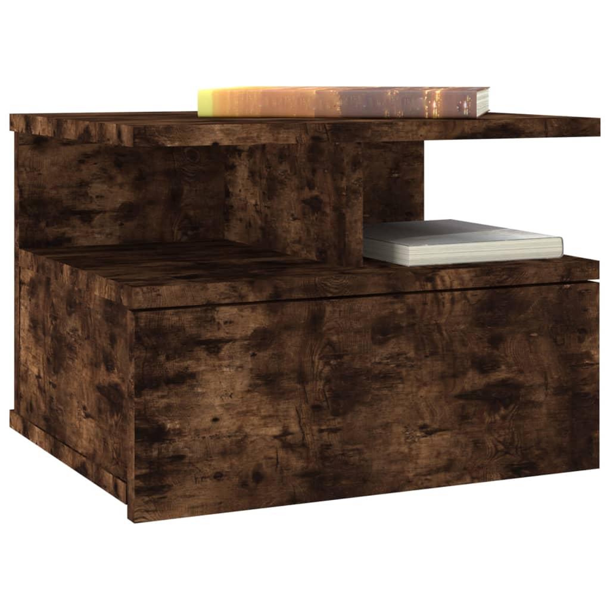 Voir la diapositive 3 : VIDAXL Tables de chevet flottantes 2 pcs Chene fume Bois d'ingenierie