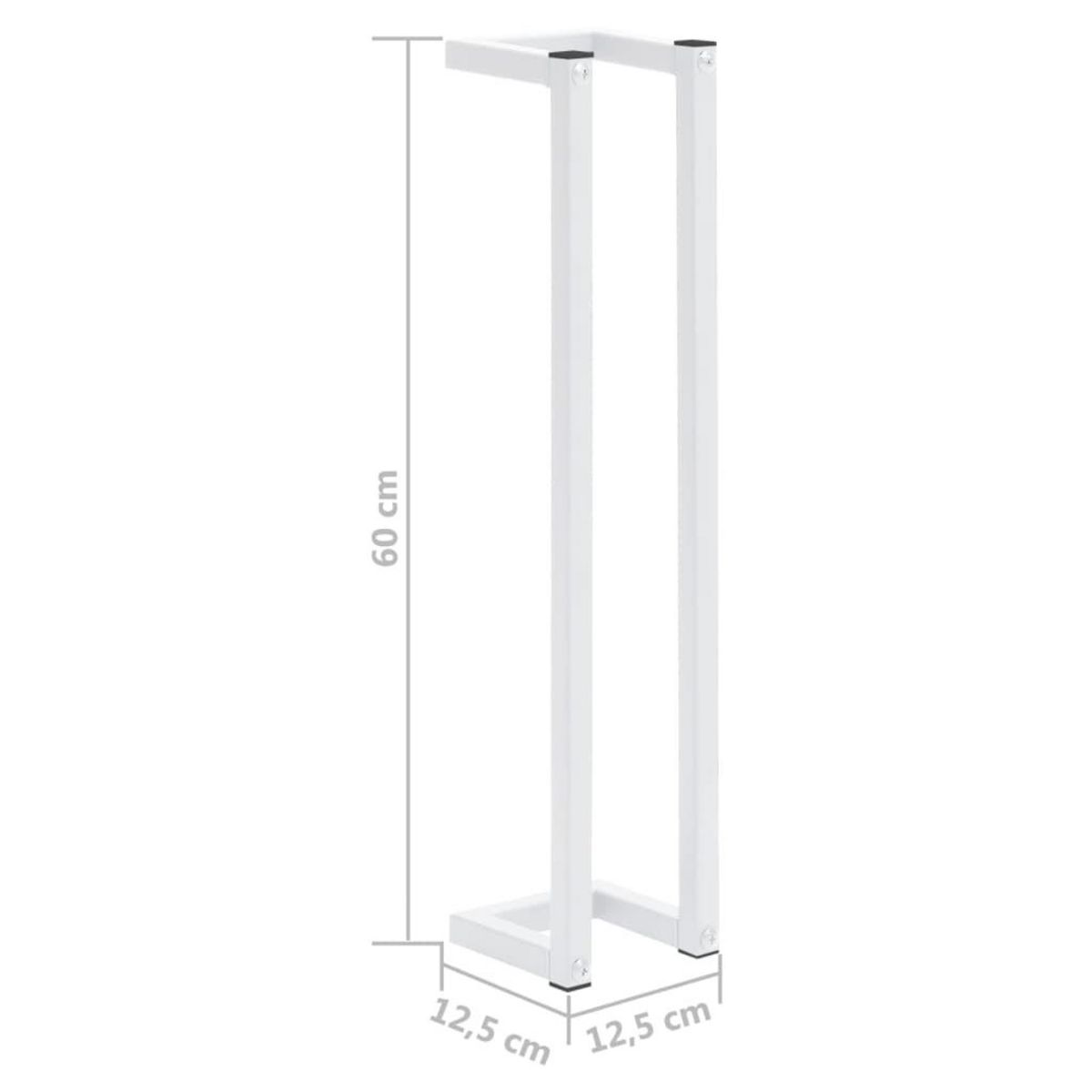 VIDAXL Porte-serviette Blanc 12,5x12,5x60 cm Acier