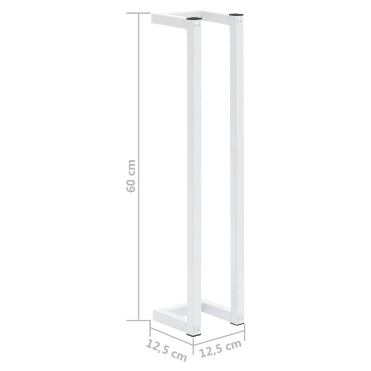 VIDAXL Porte-serviette Blanc 12,5x12,5x60 cm Acier