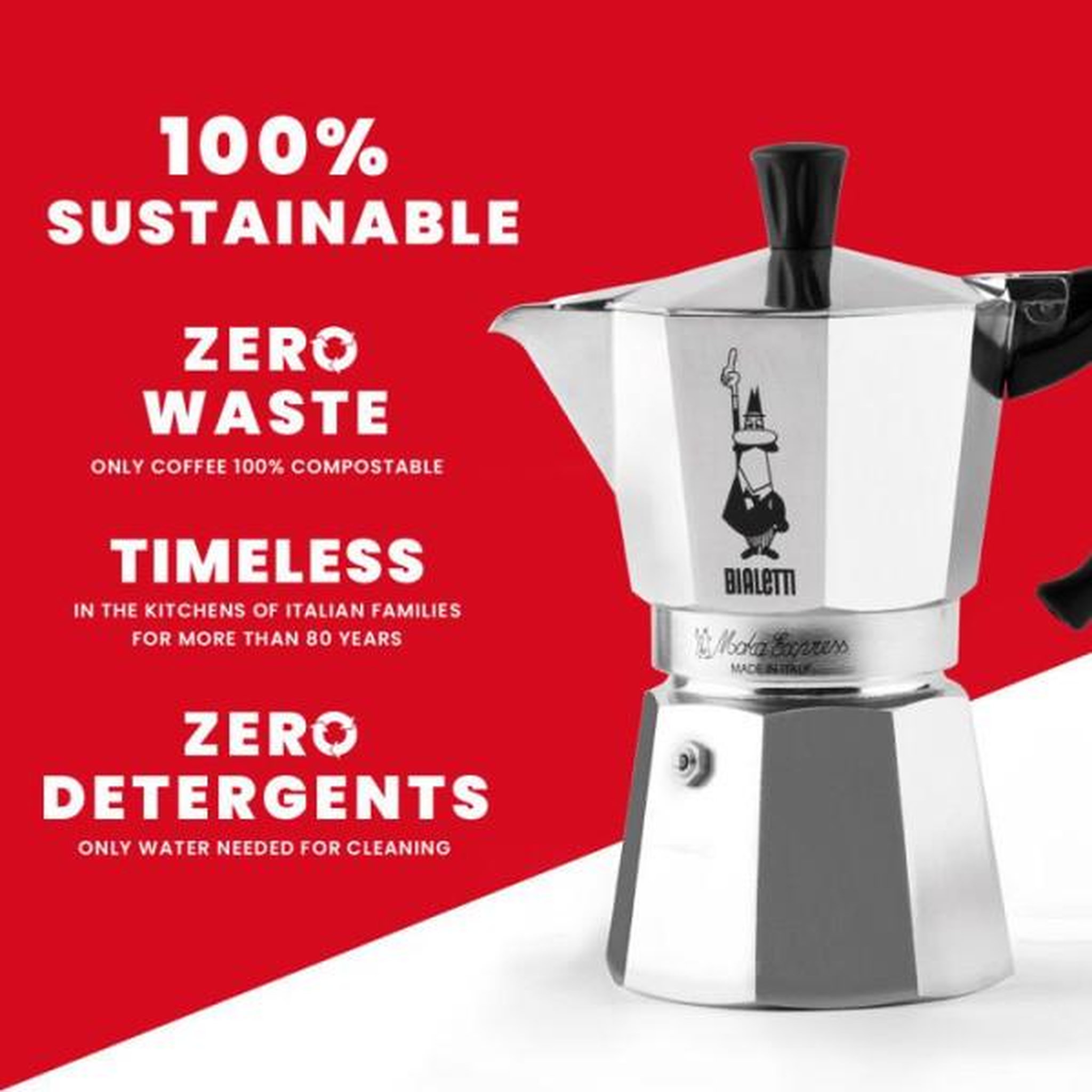 Voir la diapositive 5 : BIALETTI Cafetiere italienne - BIALETTI - Moka Express - Tous feux sauf induction - 2 tasses - 90 ml - Inox