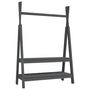 Voir la diapositive 2 : VIDAXL Porte-vetements Gris 100x45,5x150 cm Bois de pin massif
