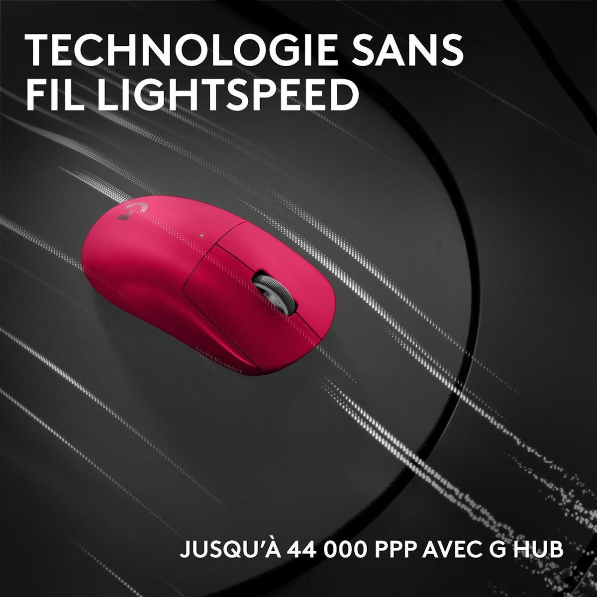 Logitech Souris Gamer Sans Fil Pro X superlight 2 compact Magenta
