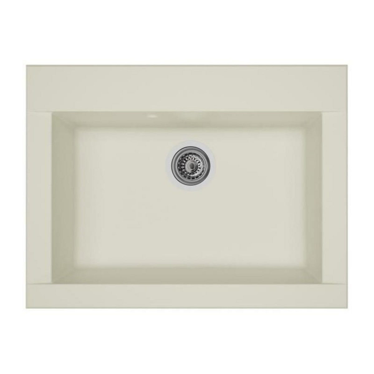 STRADOUR STRADOUR Evier cuisine a encastrer 1 bac sans egouttoir Hexo - Resine - 66 x 50 cm - Blanc