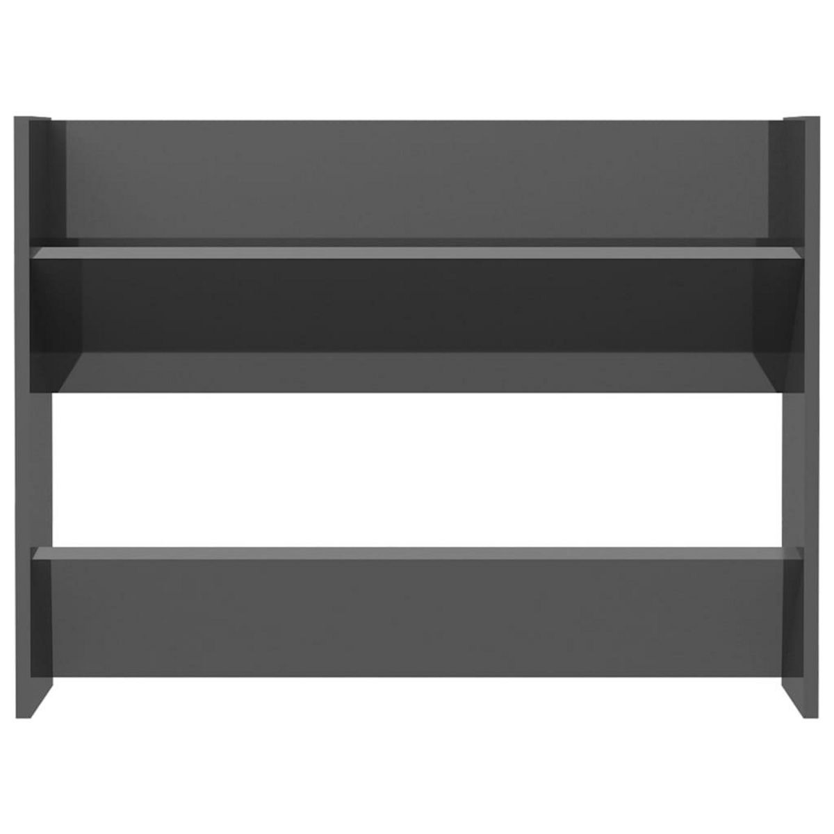 VIDAXL Armoire a chaussures murale gris brillant bois d'ingenierie