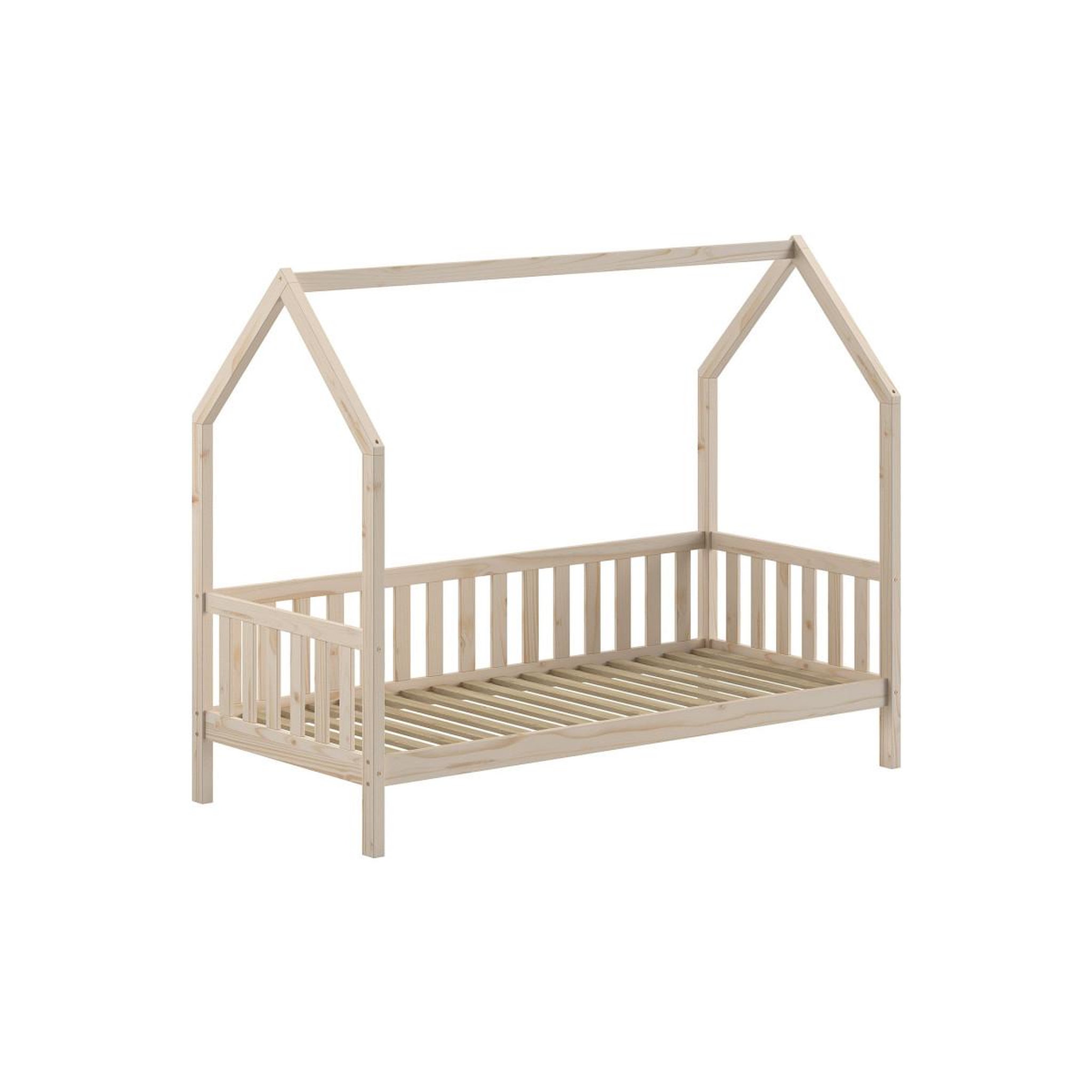 Voir la diapositive 2 : Paris Prix Pack - lit enfant & tiroir-lit  cabane  90x200cm naturel