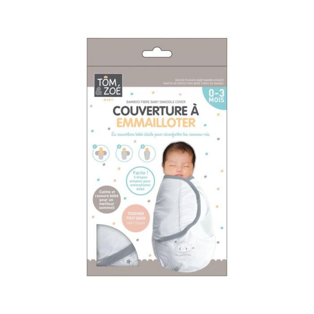 Paris Prix Couverture à Emmailloter  Bébé  0-3 Mois Blanc