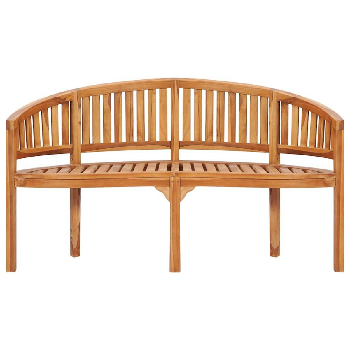 VIDAXL Banc de jardin en forme de banane 151 cm Teck solide