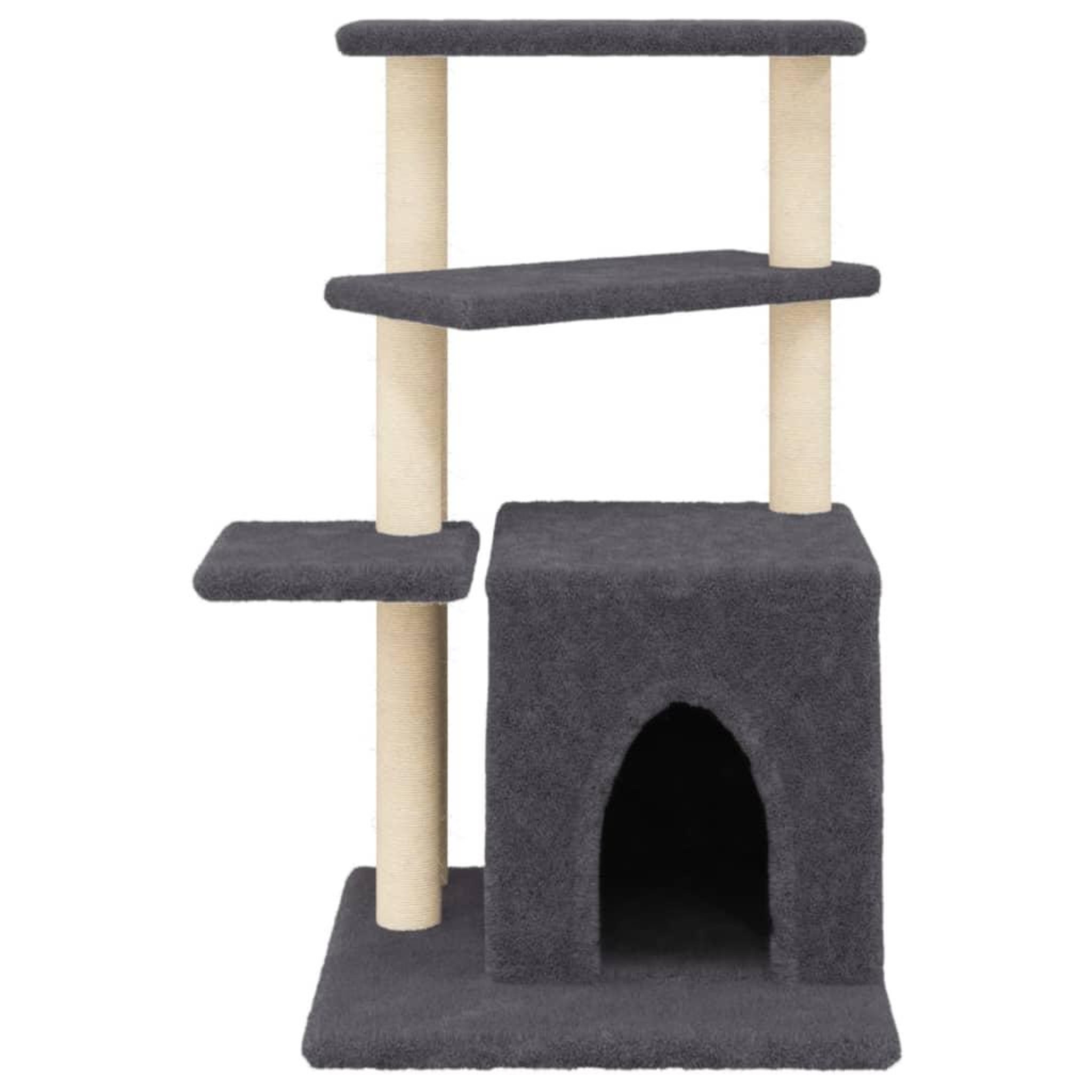 Voir la diapositive 4 : VIDAXL Arbre a chat avec griffoirs en sisal gris fonce 83,5 cm