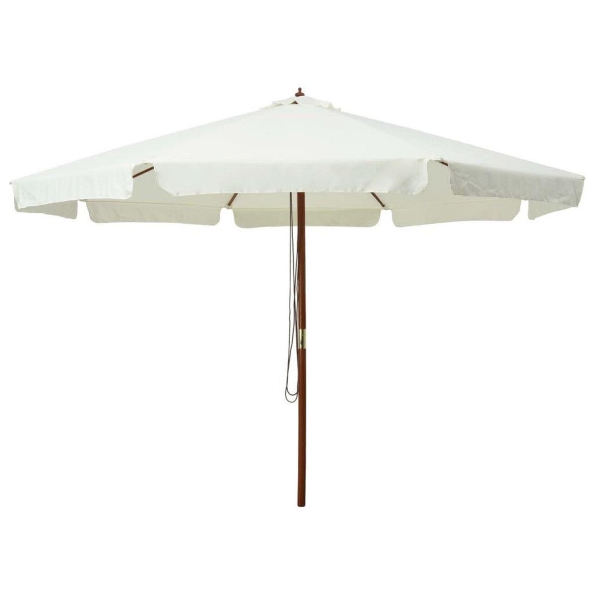 VIDAXL Parasol d'exterieur avec mat en bois 330 cm blanc sable