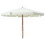 Voir la diapositive 1 : VIDAXL Parasol d'exterieur avec mat en bois 330 cm blanc sable