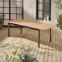 Voir la diapositive 4 : SWEEEK Table de jardin en bois aluminium extensible 200/250cm avec rallonge - Sevilla - bois d'Eucalyptus huilé et structure anthracite