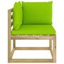 Voir la diapositive 2 : VIDAXL Canape d'angle de jardin avec coussins Bois impregne de vert