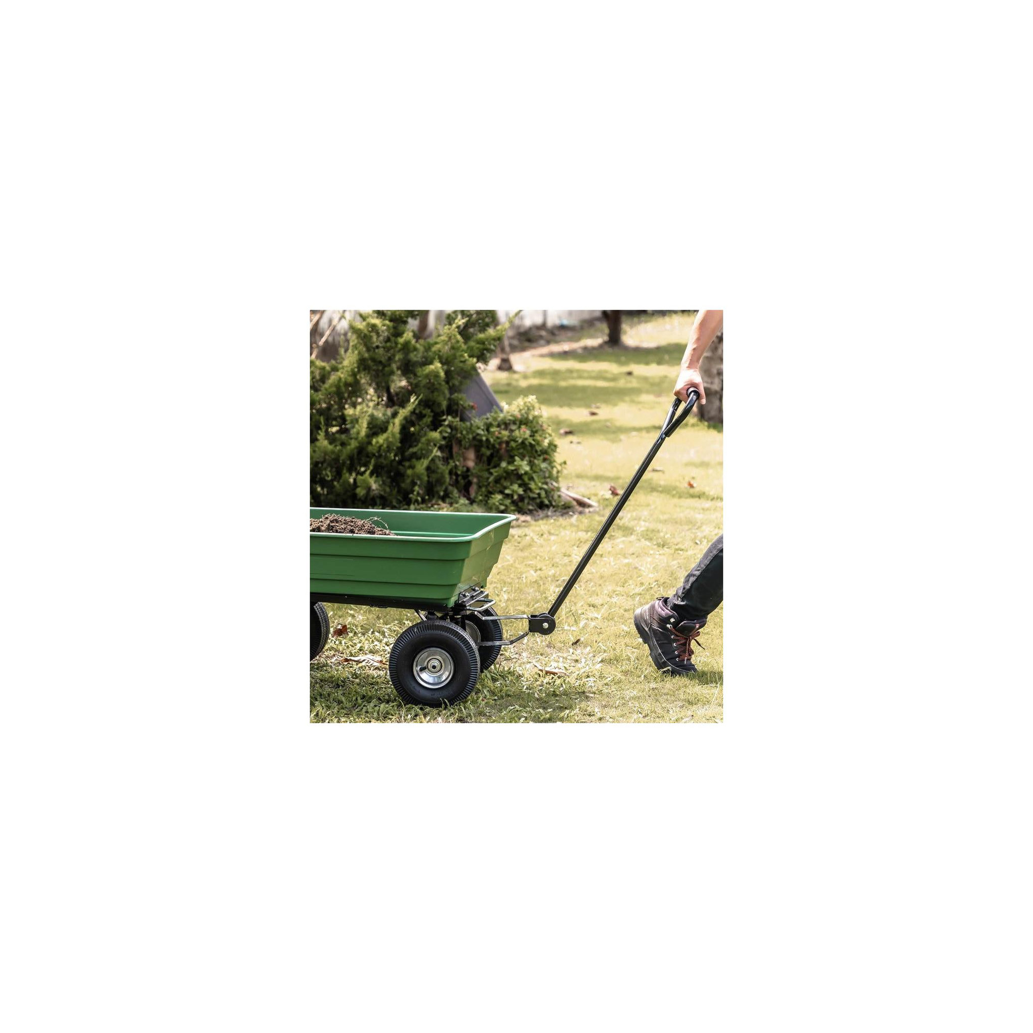 Voir la diapositive 4 : Chariot d'entretien de jardin à bascule - Avec poignée de transport - Contenance : 75 Litres