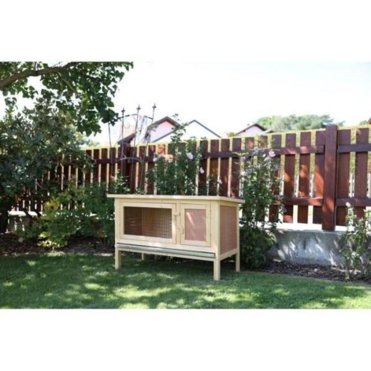 KERBL Clapier d'extérieur - KERBL - FRED - 100x45x62 cm - Bois - Abri sécurisé pour rongeurs