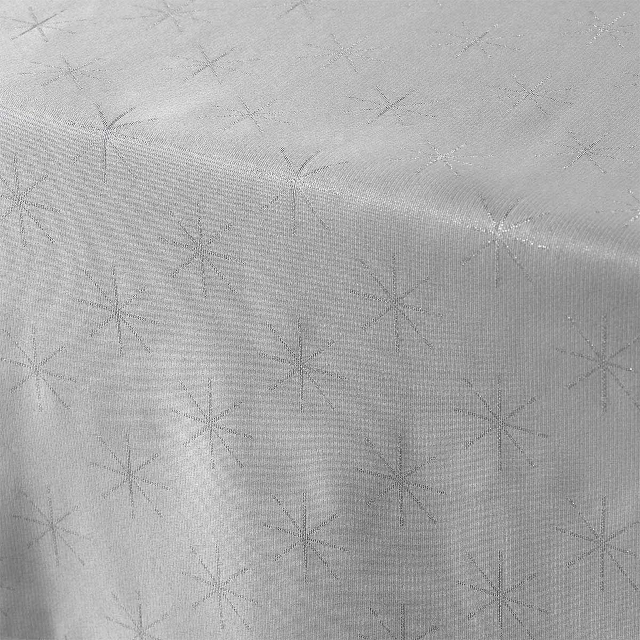 Voir la diapositive 2 : Douceur d'Intérieur Nappe imprimée jacquard  étoiles  140x300cm gris