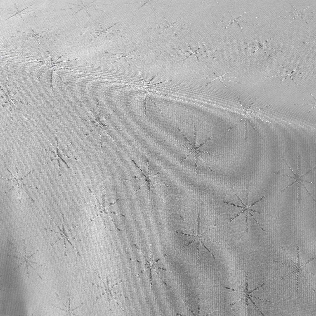 Paris Prix Nappe Imprimée Jacquard  Étoiles  140x300cm Gris