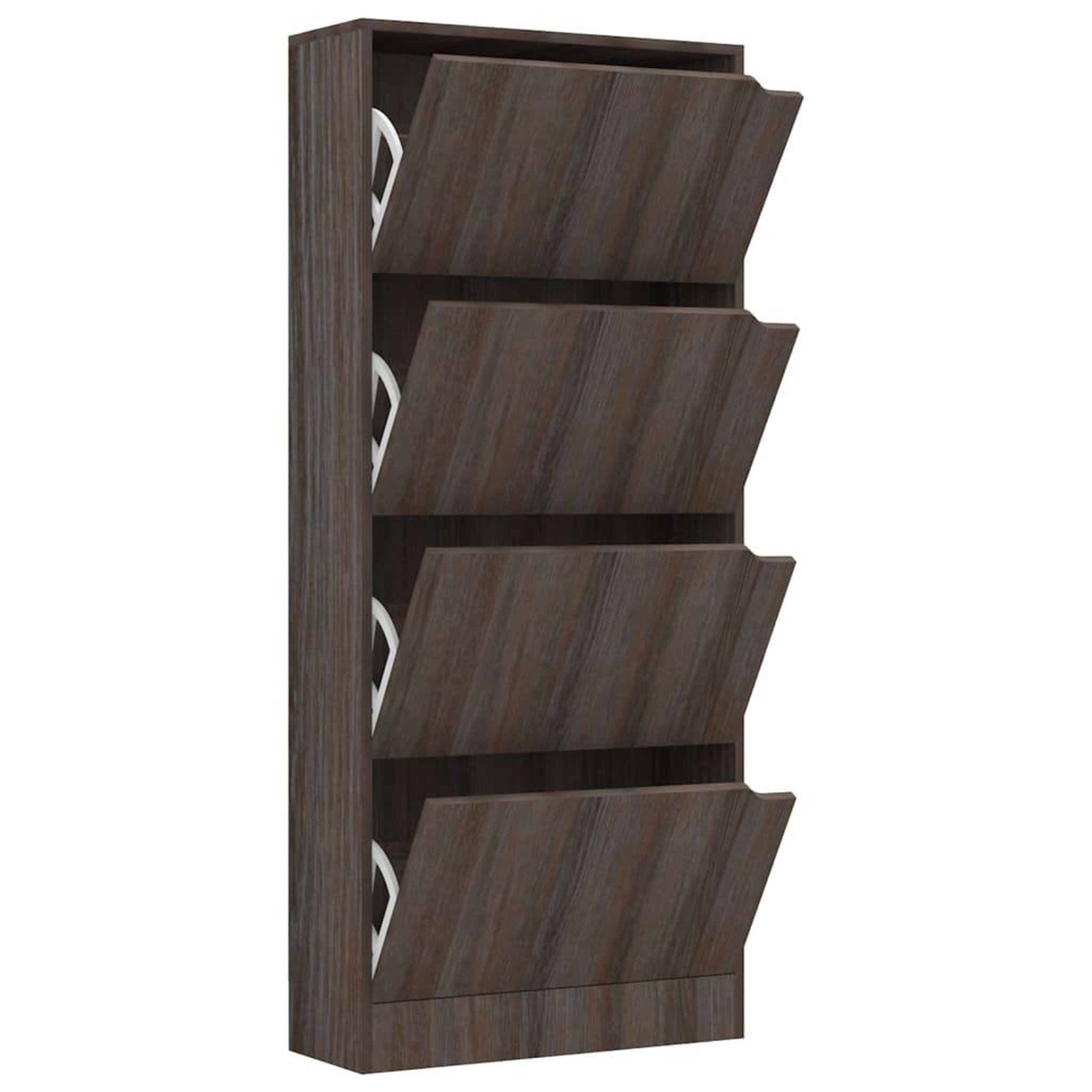 Voir la diapositive 2 : VIDAXL Armoire a chaussures 4 portes Chene sonoma gris Bois ingenierie