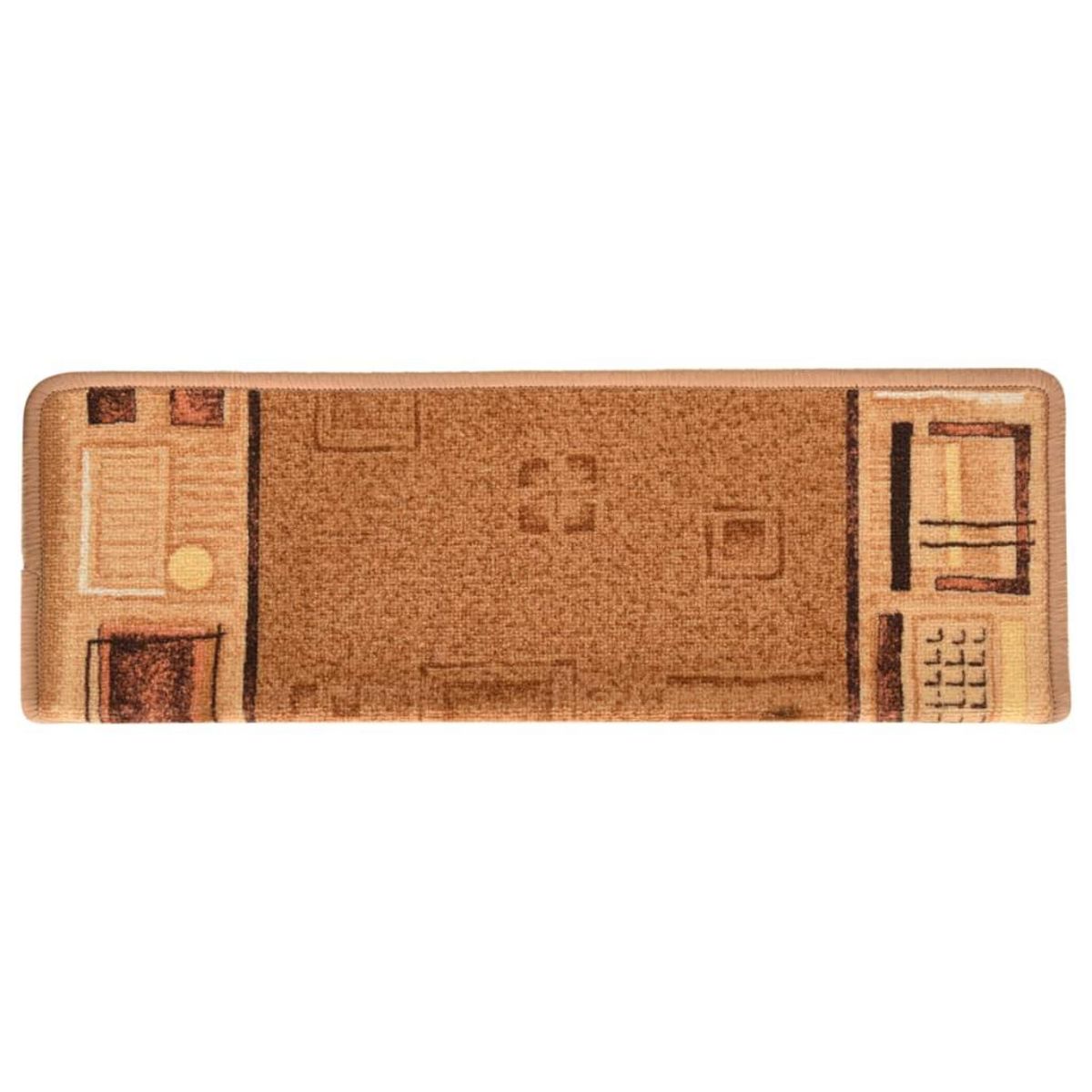 VIDAXL Tapis d'escalier autoadhesifs 5 pcs 65x21x4 cm Beige