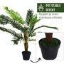 Voir la diapositive 5 : OUTSUNNY Outsunny Palmier artificiel hauteur 123 cm arbre artificiel décoration plastique fil de fer pot inclus vert