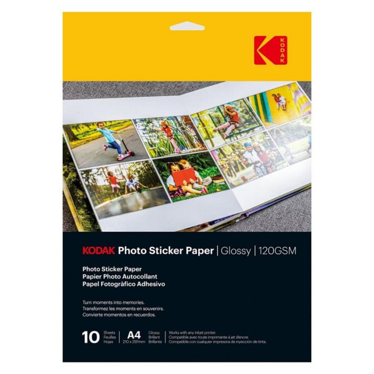 Kodak Papier d impression Kodak Photo Sticker Paper Pack de 20 feuilles de papier photo autocollant Format 10 x 15 cm (A6) Finition b