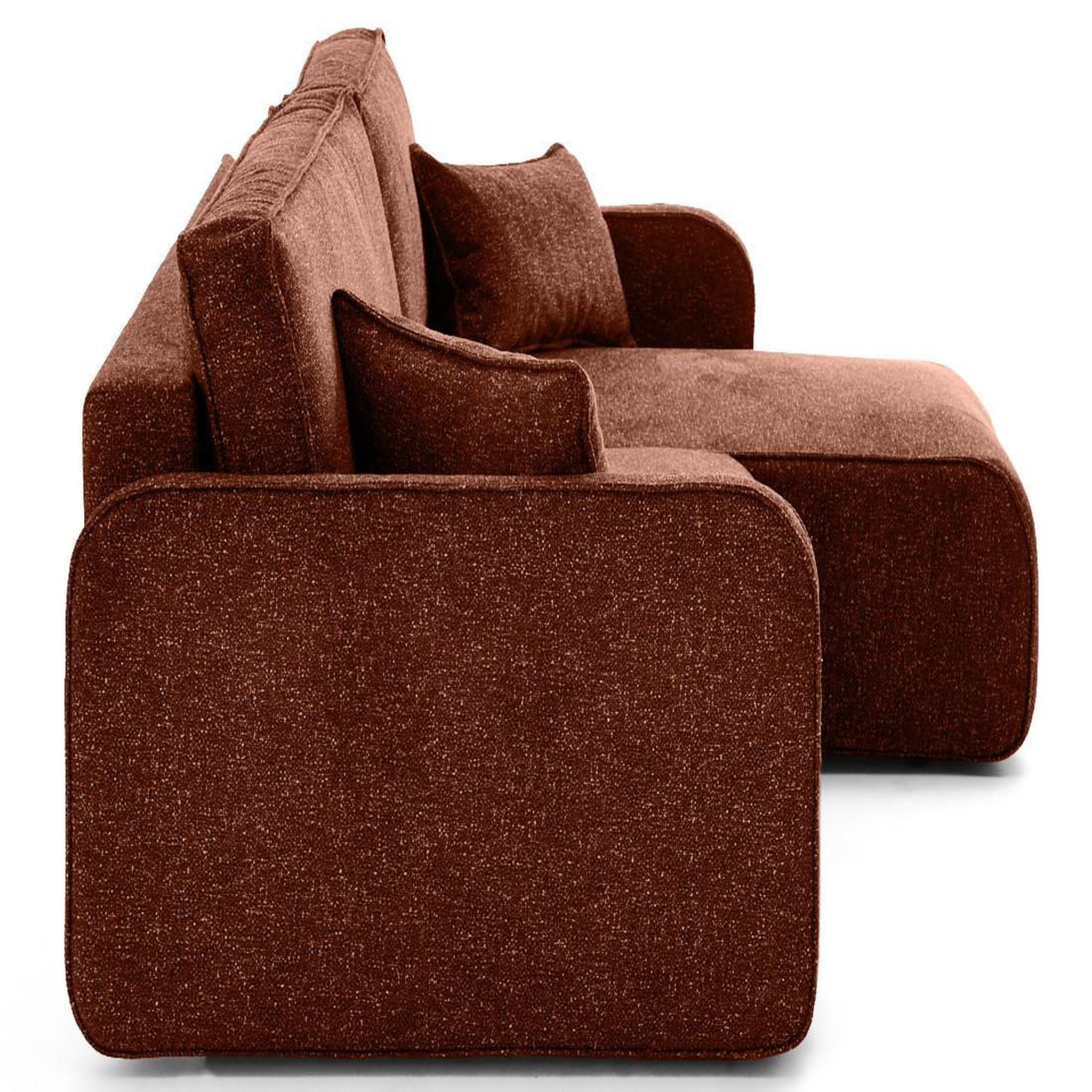 Voir la diapositive 5 : LISA DESIGN Apolline - canapé d'angle réversible 4 places convertible avec coffres en tissu moucheté
