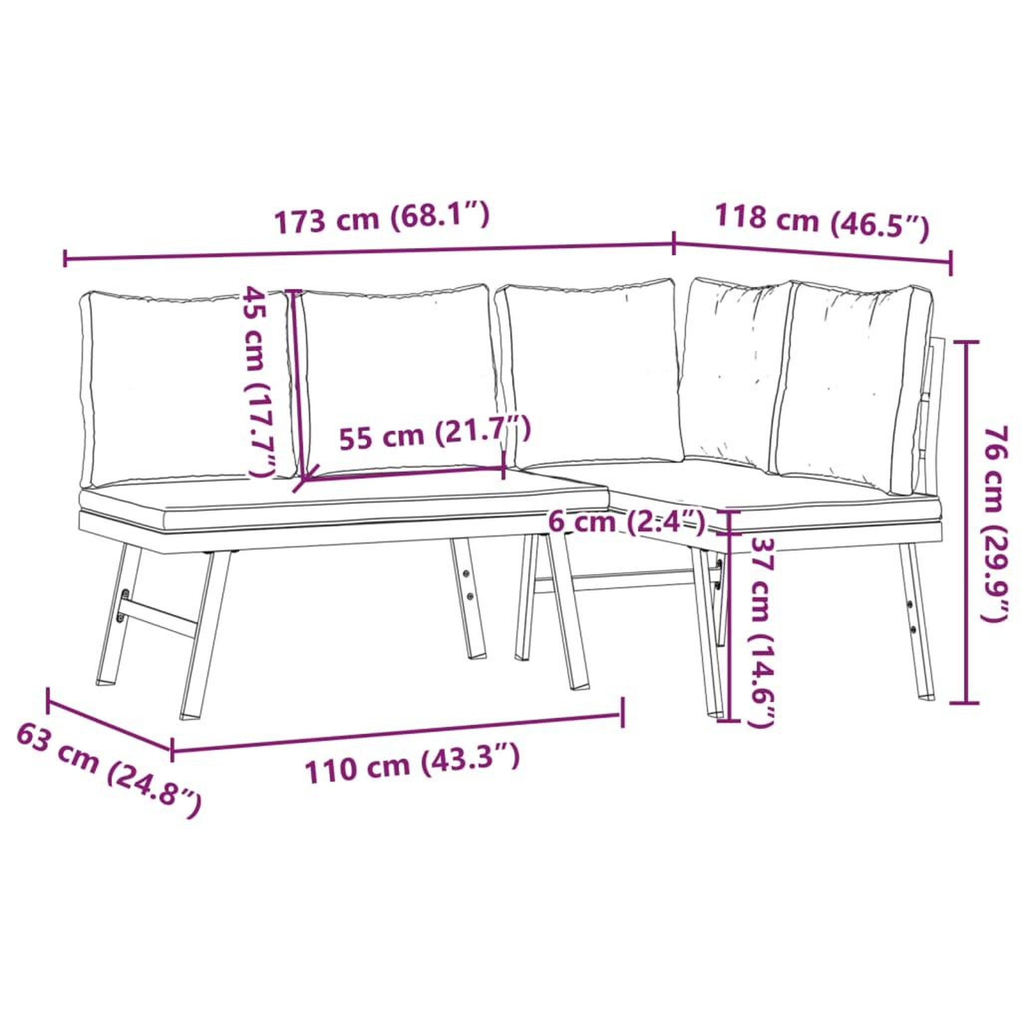 Voir la diapositive 6 : VIDAXL Bancs de jardin avec coussins lot de 2 acier enduit de poudre