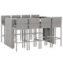 Voir la diapositive 3 : VIDAXL Ensemble de bar de jardin 9 pcs avec coussins gris poly rotin