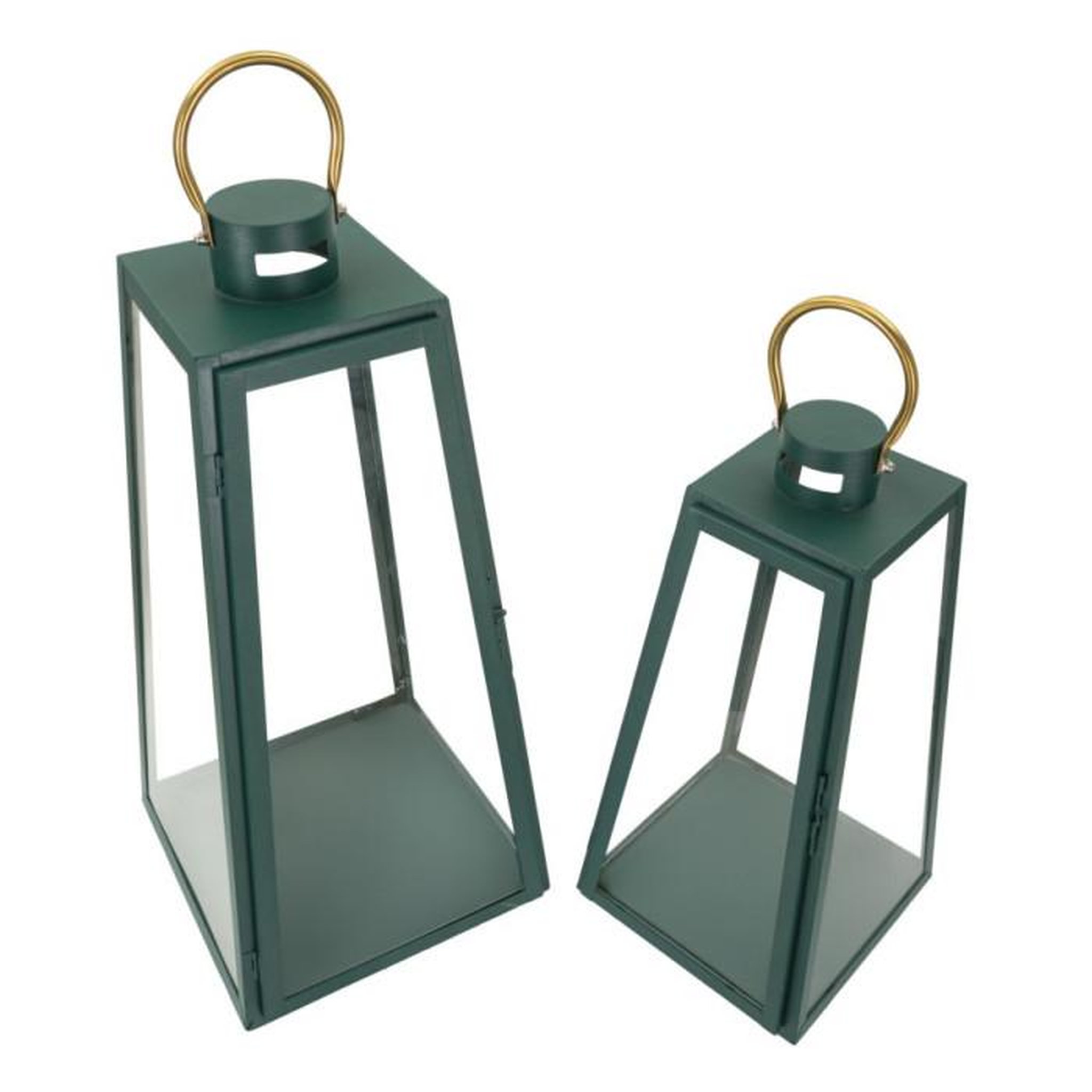 Voir la diapositive 3 : Paris Prix Lot de 2 Lanternes en Verre  Grent  57cm Vert