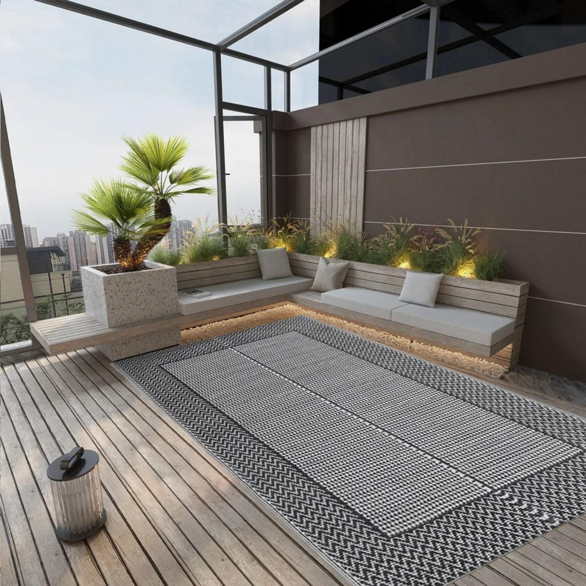 VIDAXL Tapis d'exterieur ARAKIL Noir 140x200 cm PP