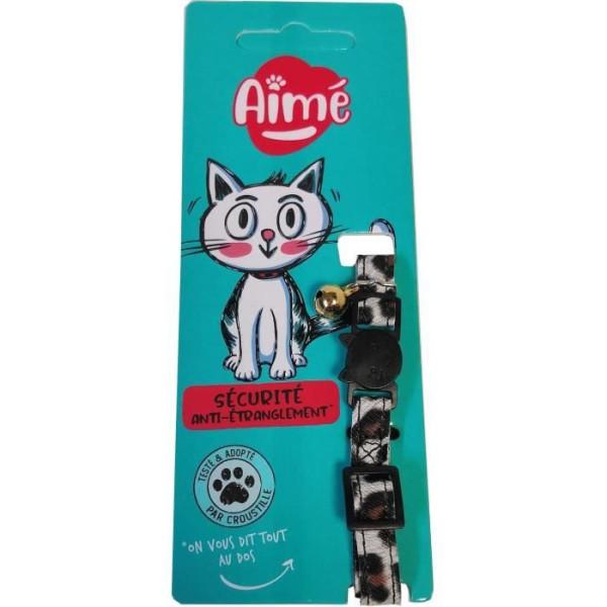 MARKET24 Collier pour chat - aime - savane - fleurs multicolores, grelot vert