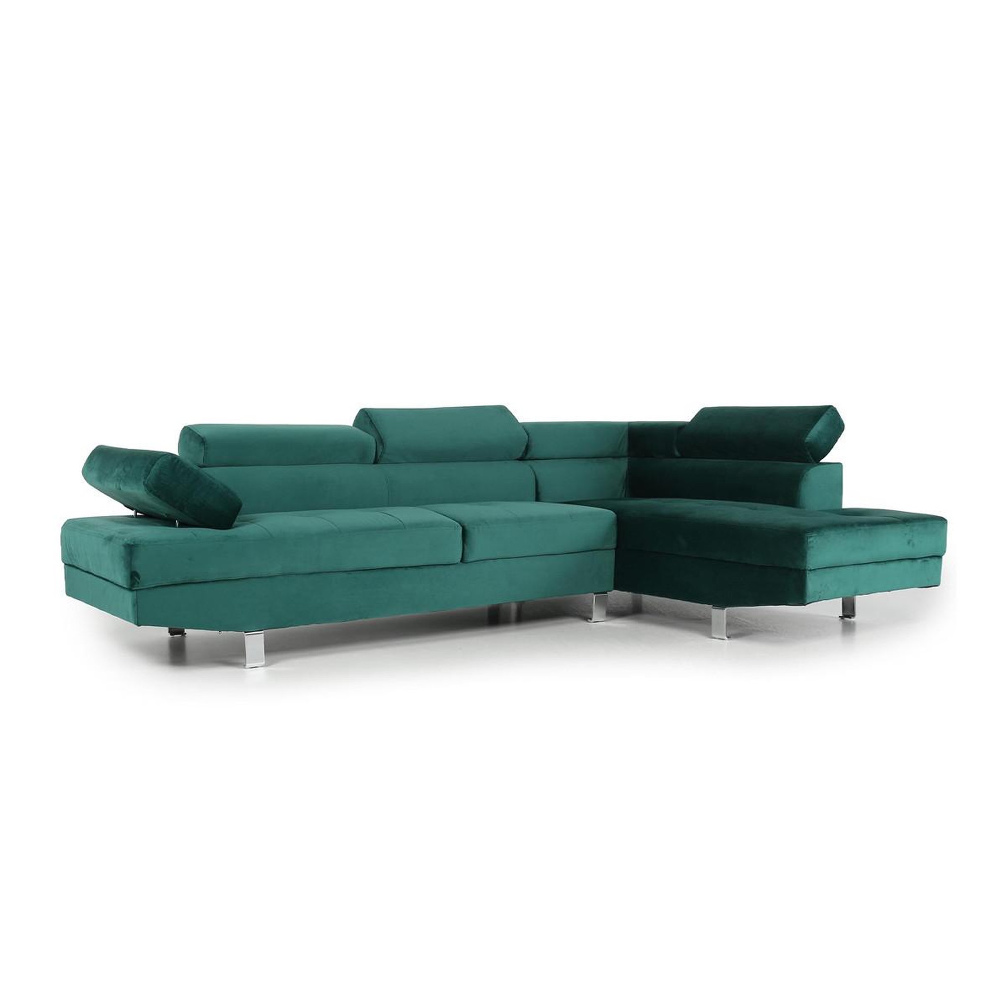 Paris Prix Canapé d'angle droit  têtière  260cm vert