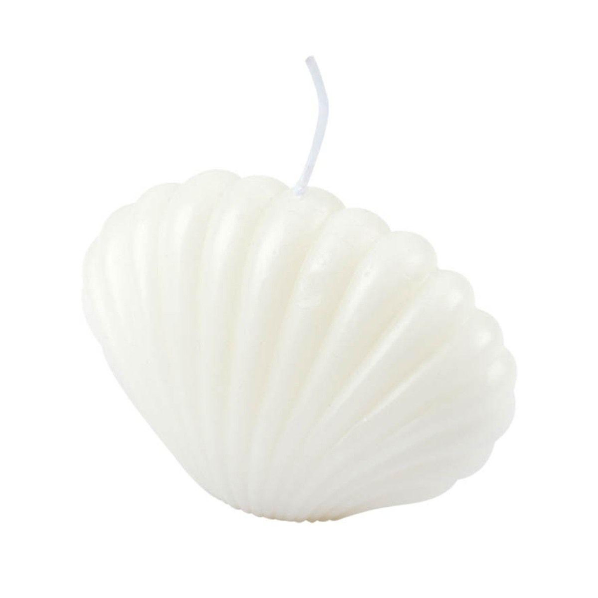HOMEA Bougie déco coquillage  arty  9cm blanc