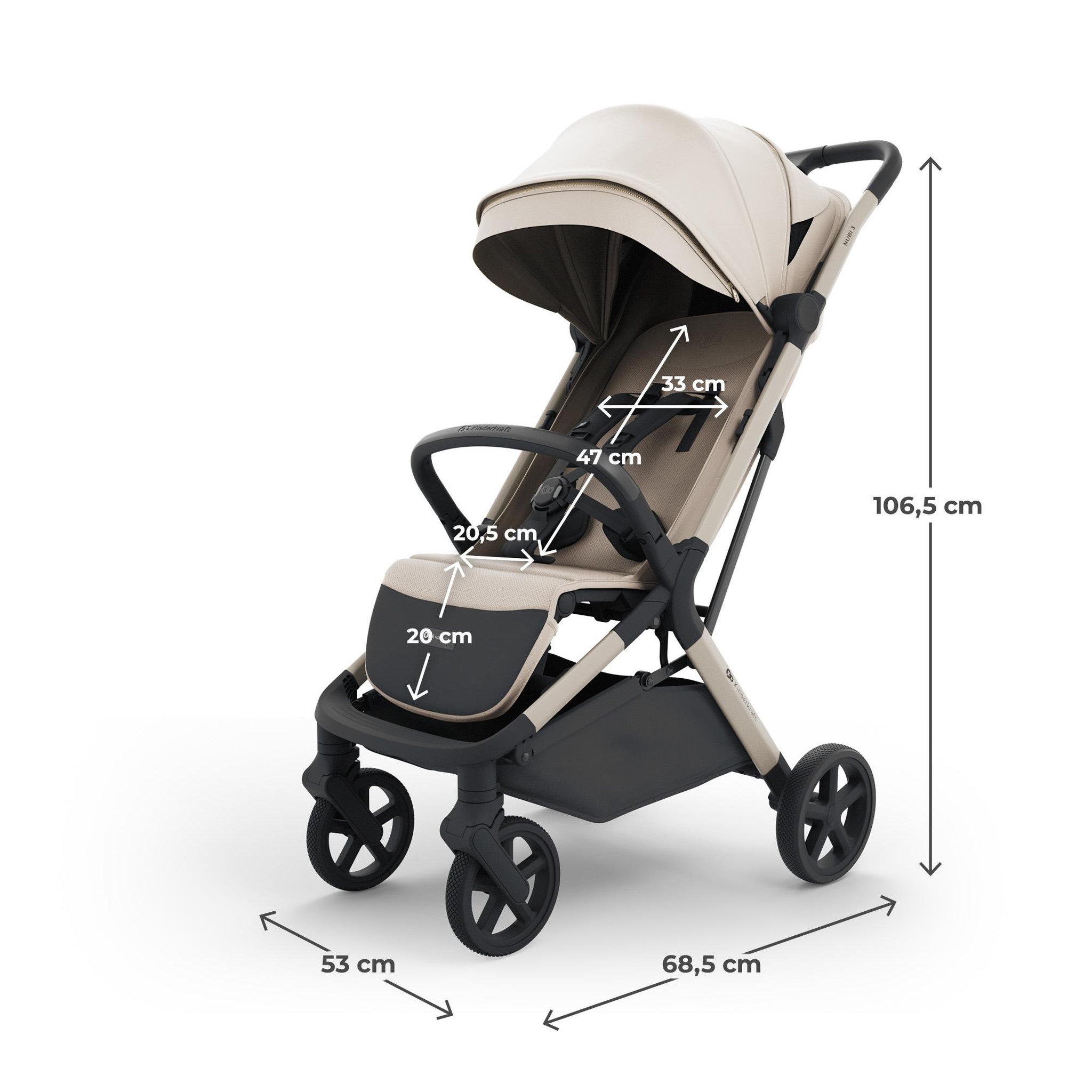 Voir la diapositive 6 : KINDERKRAFT Poussette compacte autofolding avec suspension