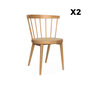 Voir la diapositive 6 : SWEEEK Lot de 2 chaises naturelles en bois et cannage. Nora. L 54 x P 54 x H 76.5cm.