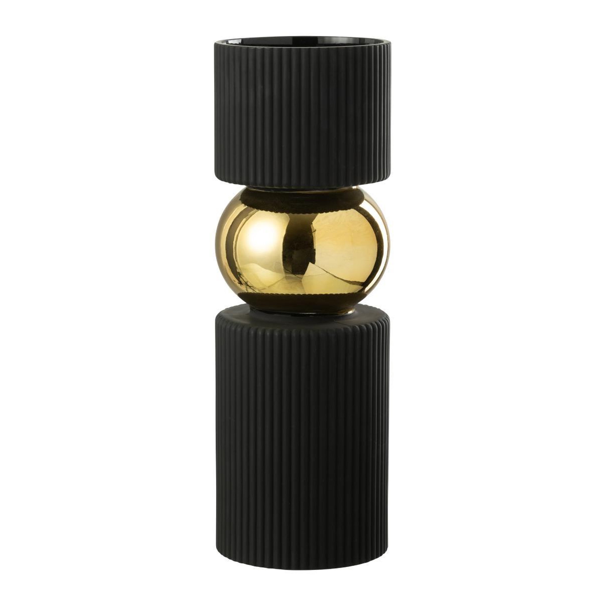 Voir la diapositive 1 : J-LINE Vase Design en Verre  Bonbon  35cm Noir