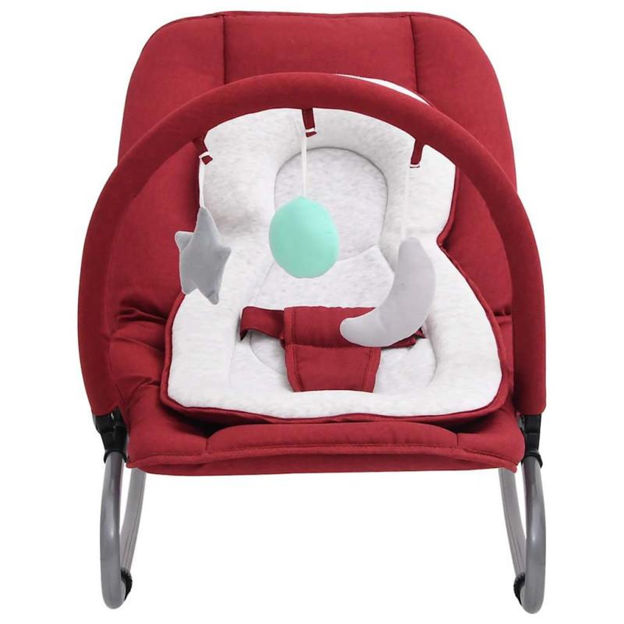 Voir la diapositive 2 : VIDAXL Transat pour bébé Rouge Acier