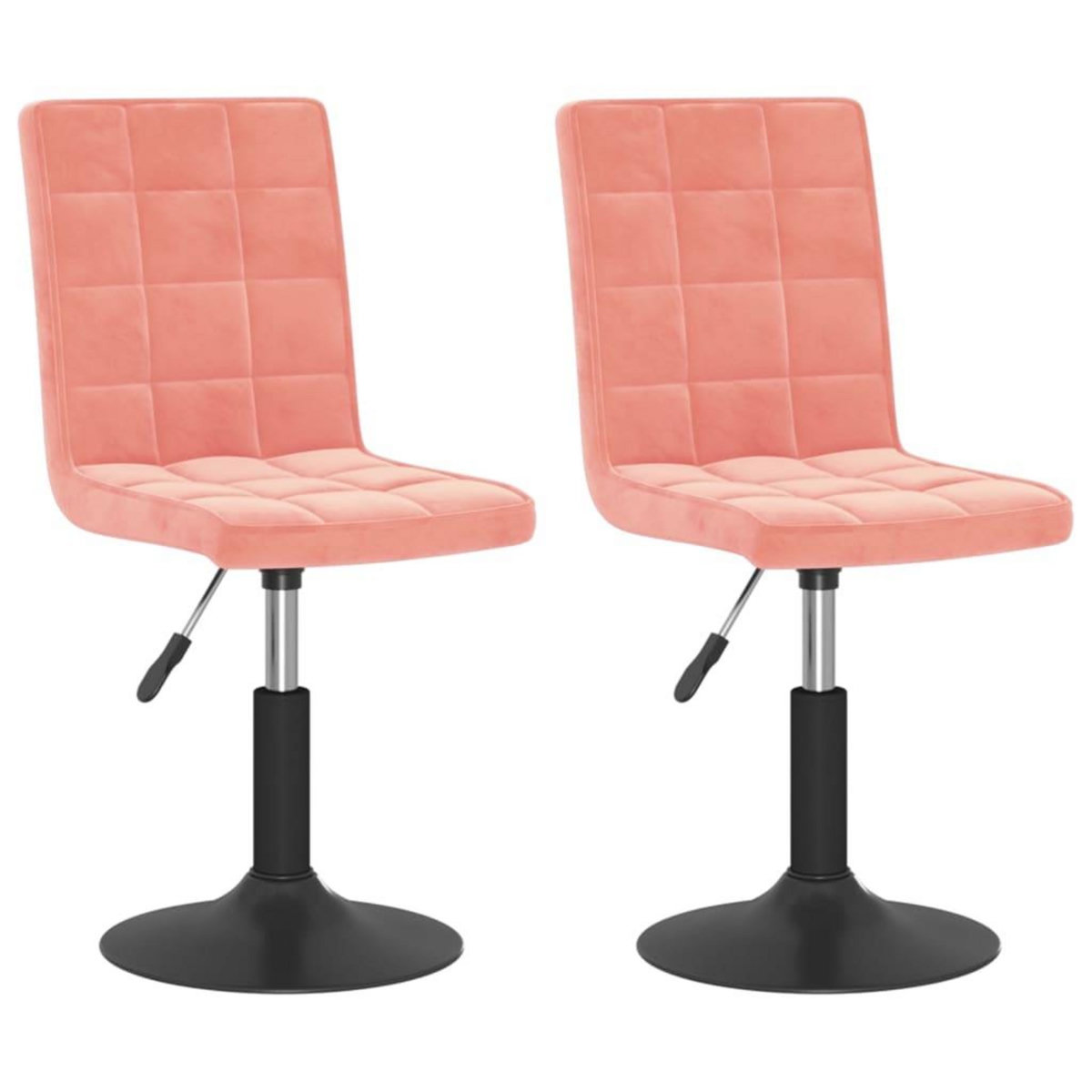 VIDAXL Chaises pivotantes a manger lot de 2 rose velours